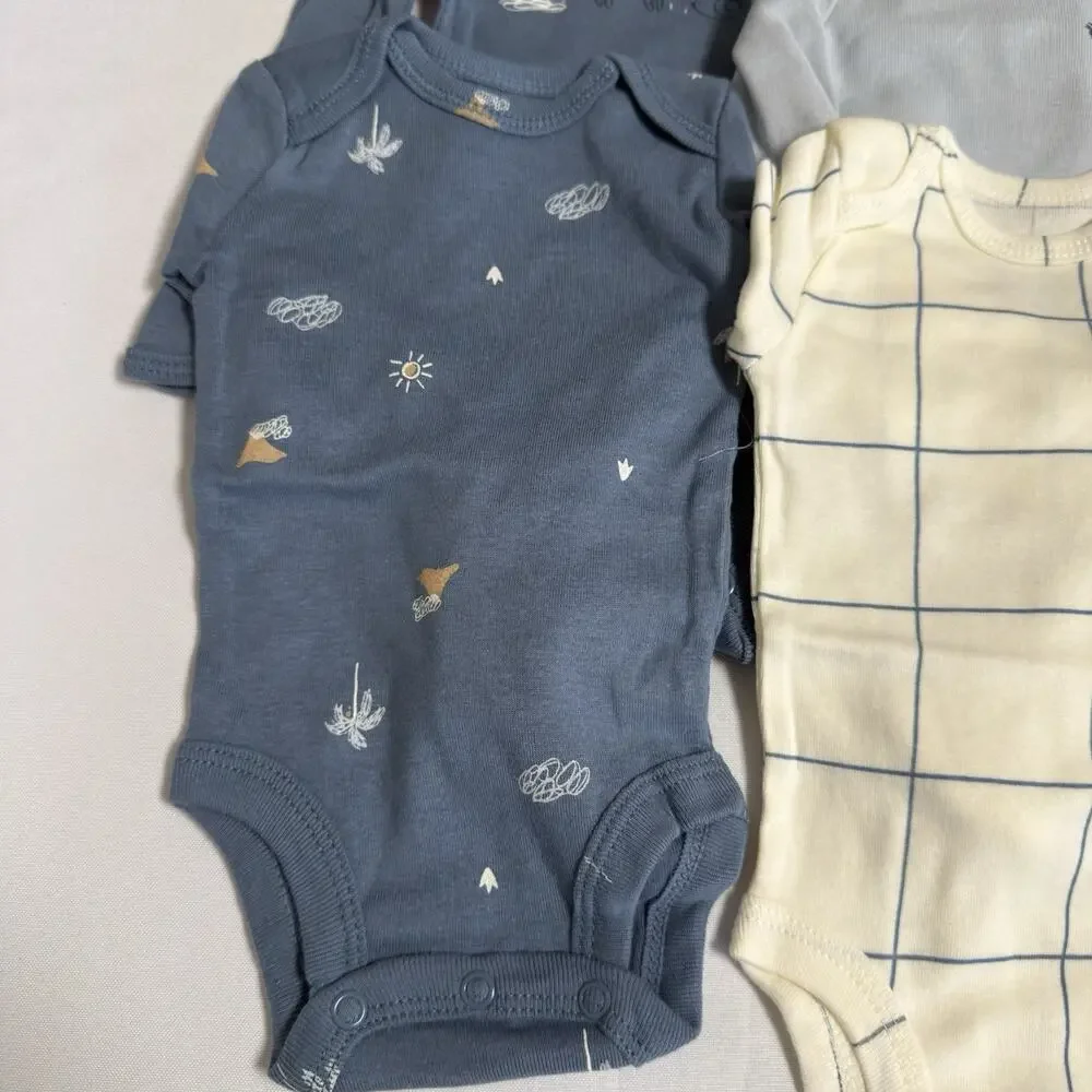 Carter's Baby Boy's Bodysuit Set 6 Pack Long Sleeve Newborn Dinosaurs Blue